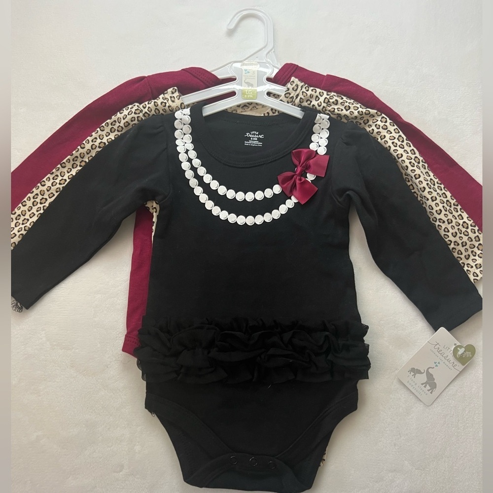 Little Treasure 3 Pack Long Sleeve Onesies